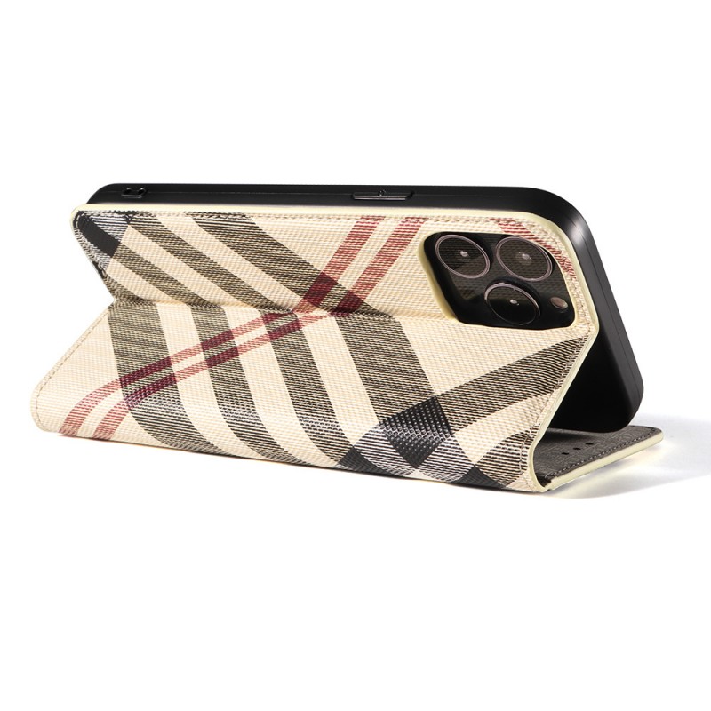 Plaid Flip Cover Leather Phone Case